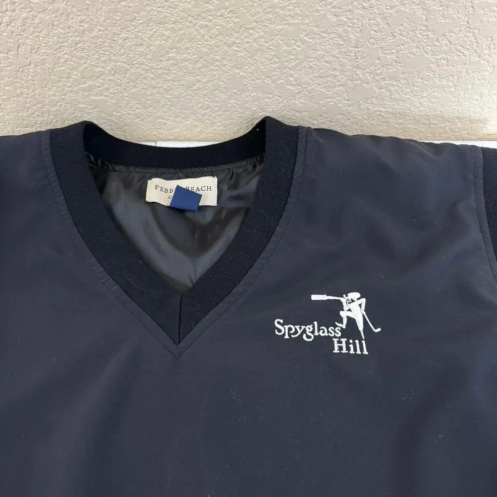 Vinatge Pebble Beach Classic Spyglass Hill Logo Golf Vest Mens Size 2XL Made USA